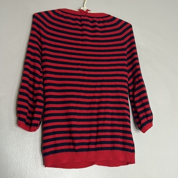 Juicy couture stripe Crown button front cardigan, sweater neck bow size small - Picture 5 of 7